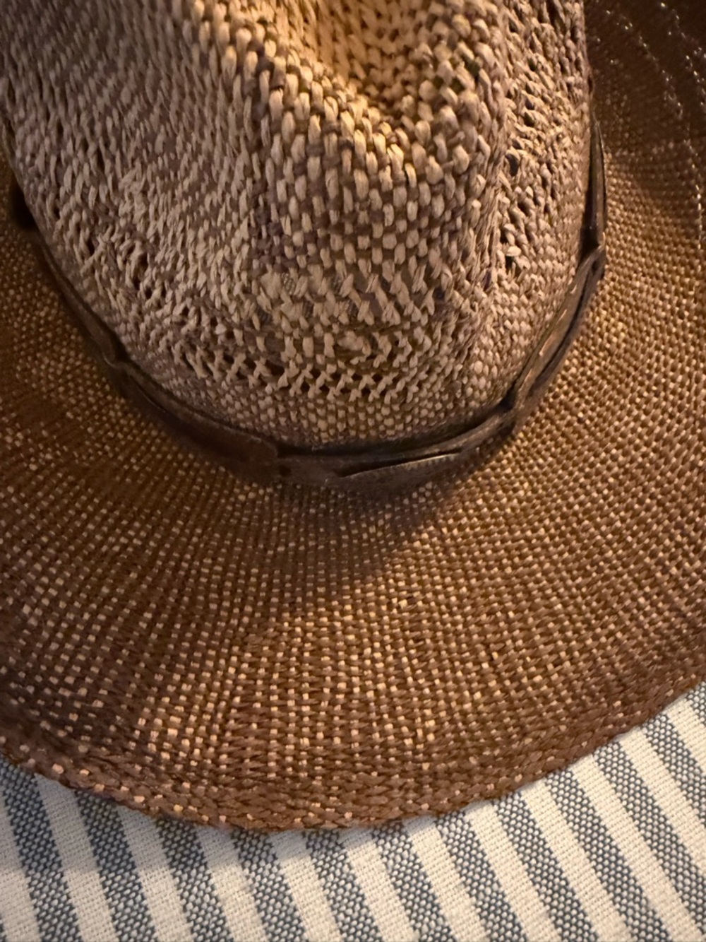 Victoria Wide-Brim Straw Cowboy Hat in Brown